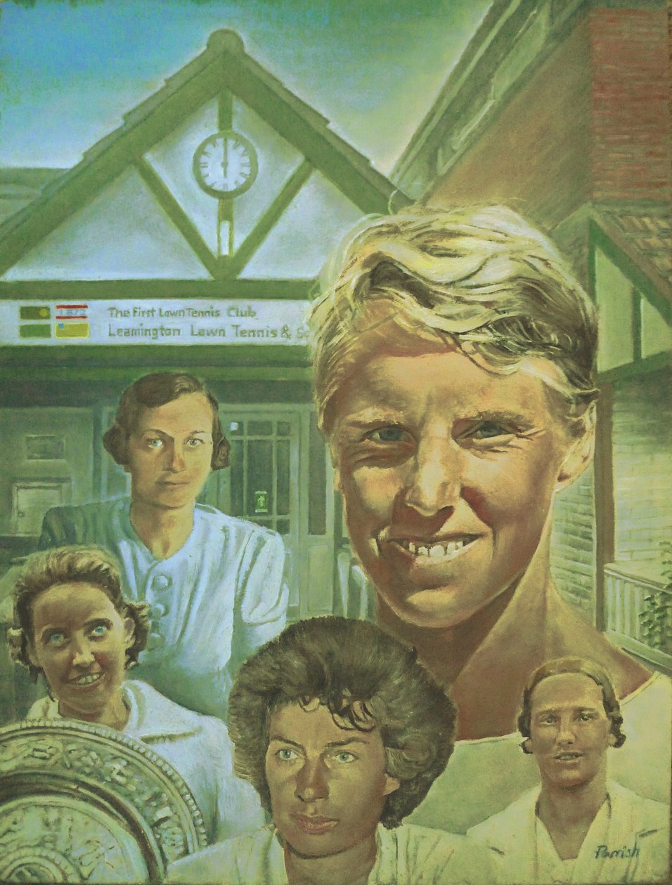 Mistrzynie Wielkiej Brytanii Lady Wimbledon odwiedzają klub tenisowy Leamington Lawn (obraz) autorstwa Kevin Parrish