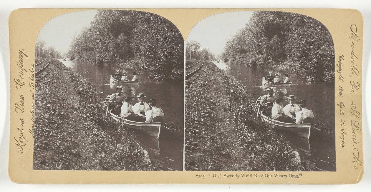 Oh! Słodko odpoczniemy naszym zmęczonym wiosłom, 1896. autorstwa Keystone View Company