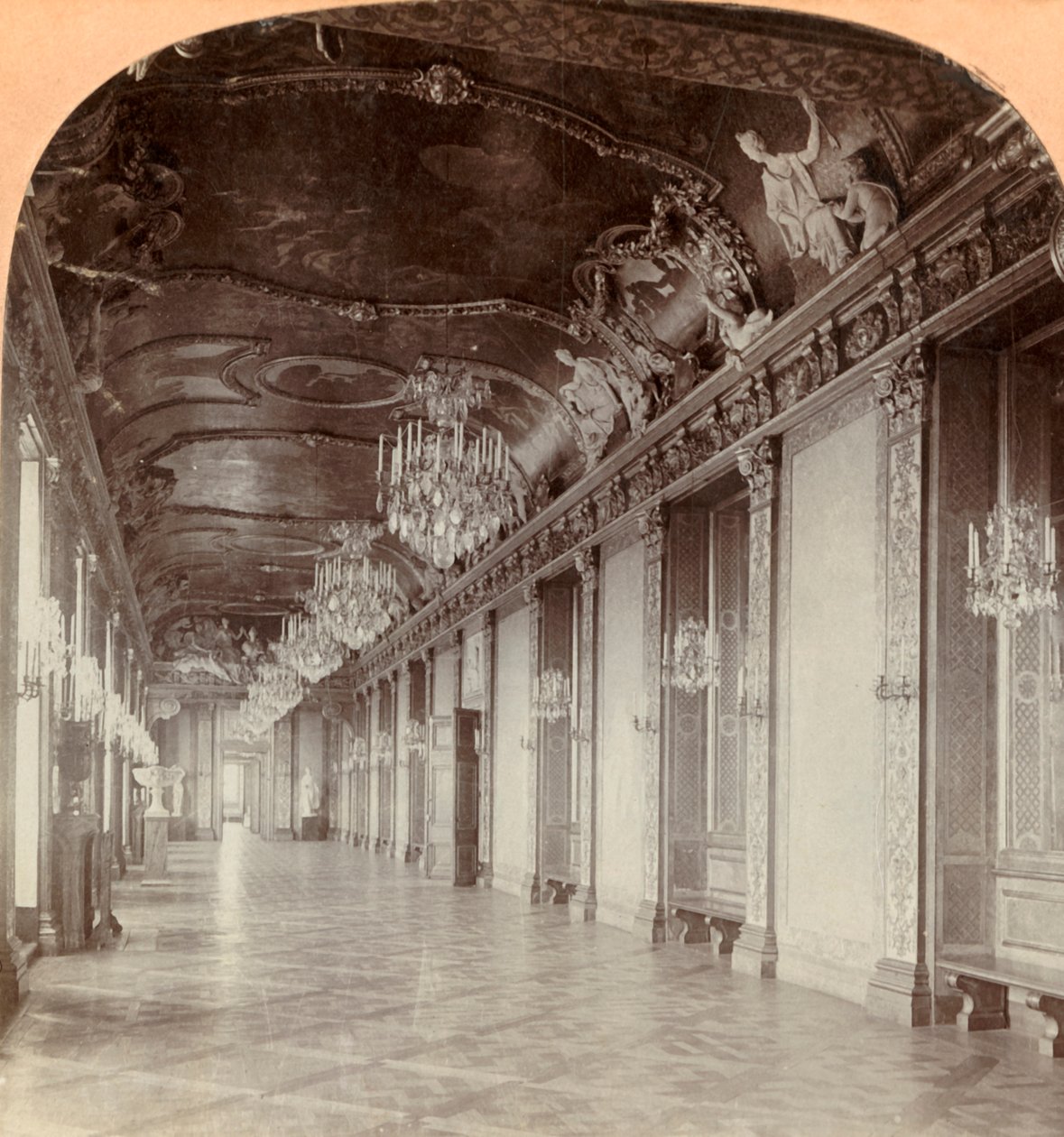 Wielka Sala Bankietowa, Pałac Królewski, Sztokholm, Szwecja, 1901. autorstwa Keystone View Company