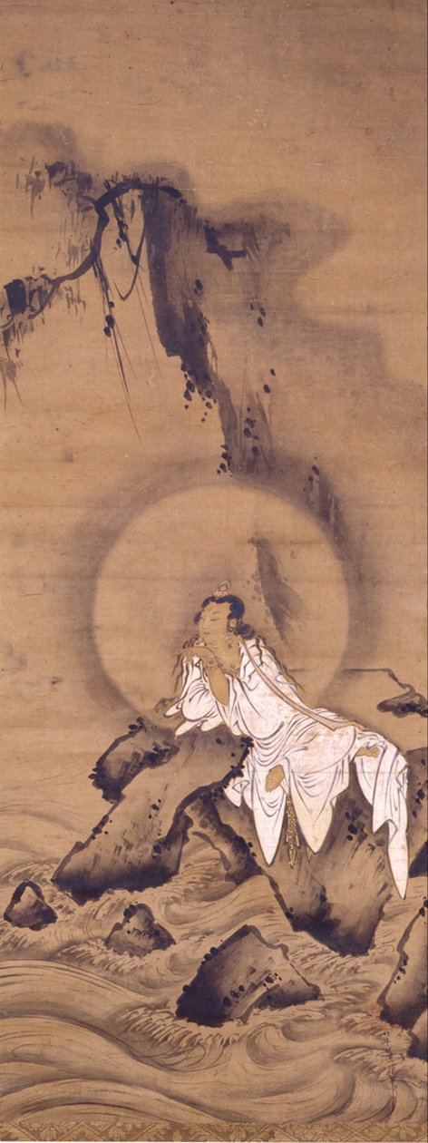 Kannon (Avalokitesvara) w białych szatach autorstwa Kichizan Mincho