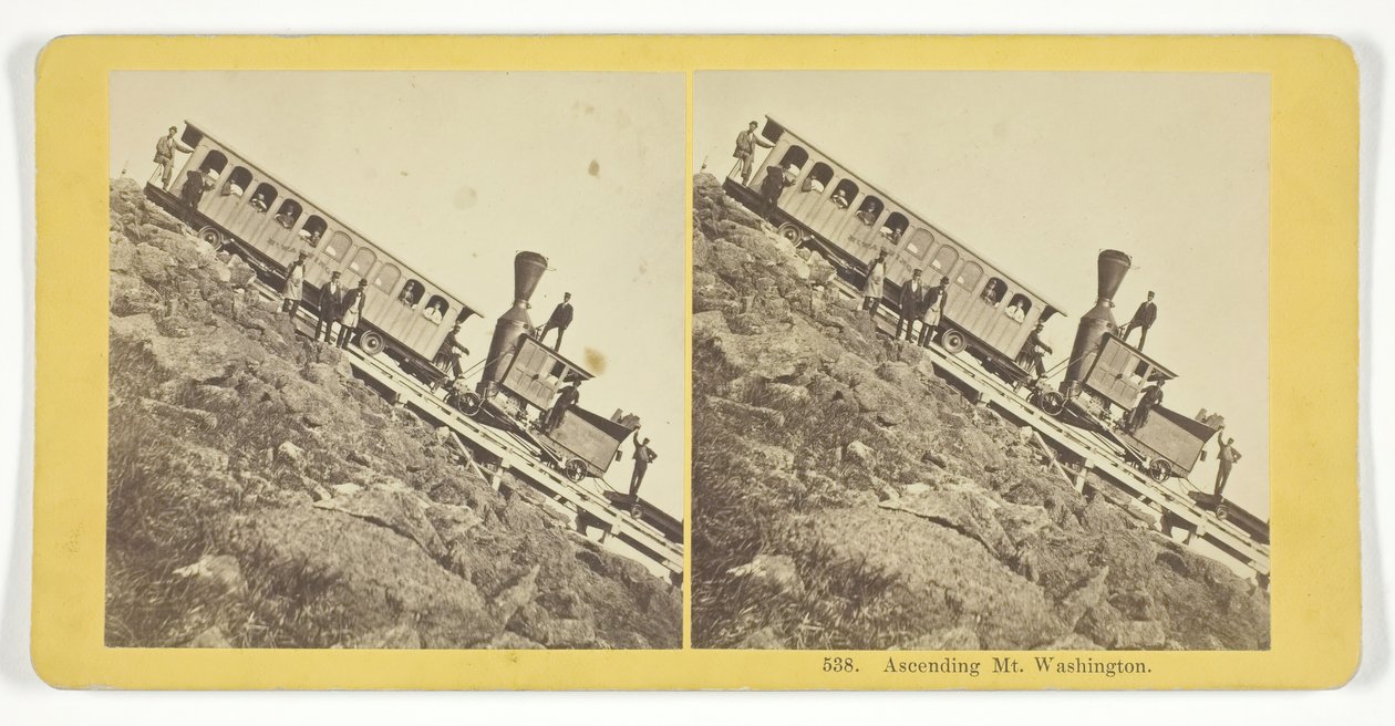 Ascending Mt. Washington, 185575. Twórcy: Kilburn Brothers, BW Kilburn. autorstwa Kilburn Brothers, BW Kilburn