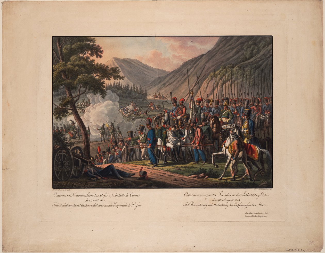 Generał hrabia Aleksander Ostermann-Tołstoj w bitwie pod Kulmem w dniu 29 sierpnia 1813 r. 1813 autorstwa Kilian Ponheimer the Elder