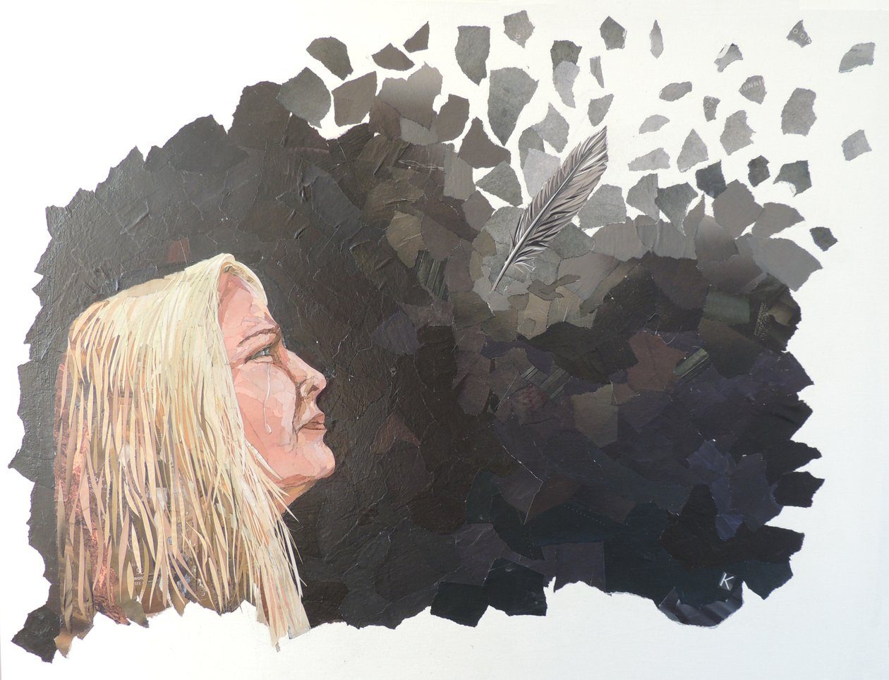 Smutek, 2018 (kolaż czasopisma) autorstwa Kirstie Adamson