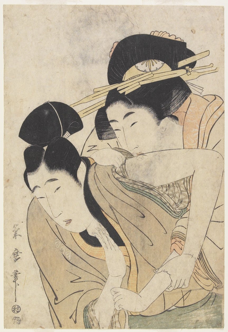 (Kurtyzana i jej kochanek), ok. 1800-1804 autorstwa Kitagawa Tsukimaro