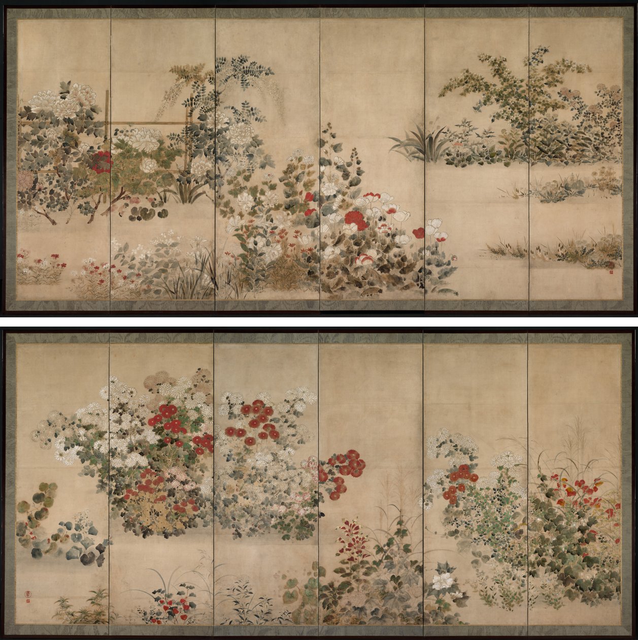 Kwiaty i Trawy autorstwa Kitagawa Sosetsu