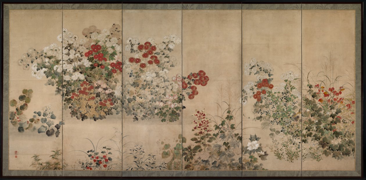 Kwiaty i Trawy autorstwa Kitagawa Sosetsu