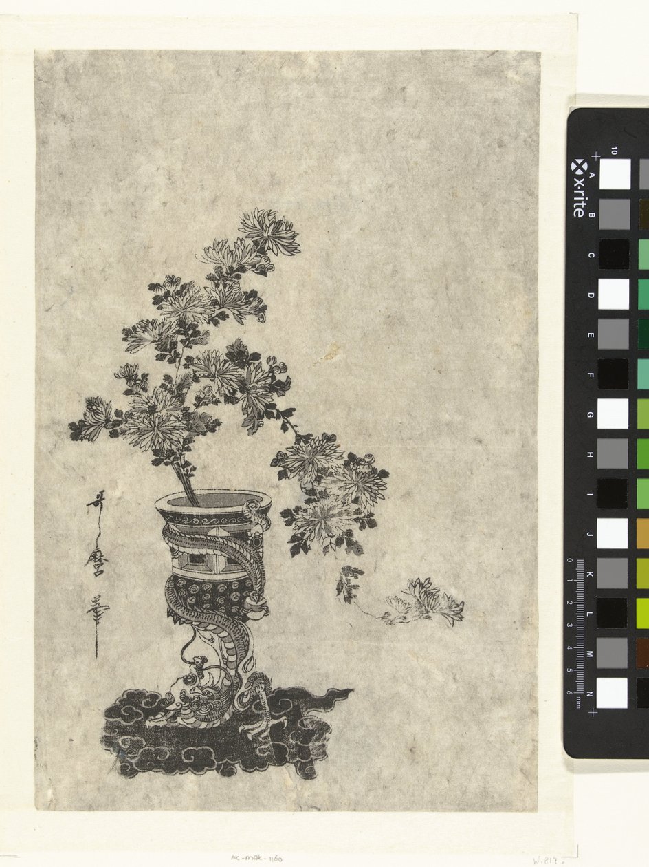 Chryzantemy w wazonie autorstwa Kitagawa Utamaro (attributed to)