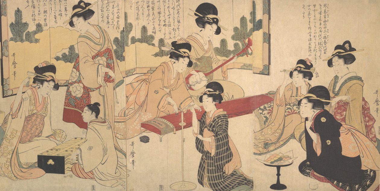 Wesoły wieczór, ok. godz. 1805. autorstwa Kitagawa Utamaro