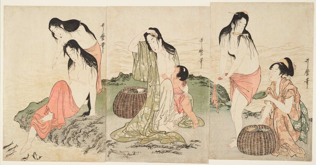 Nurkowie po abalony autorstwa Kitagawa Utamaro