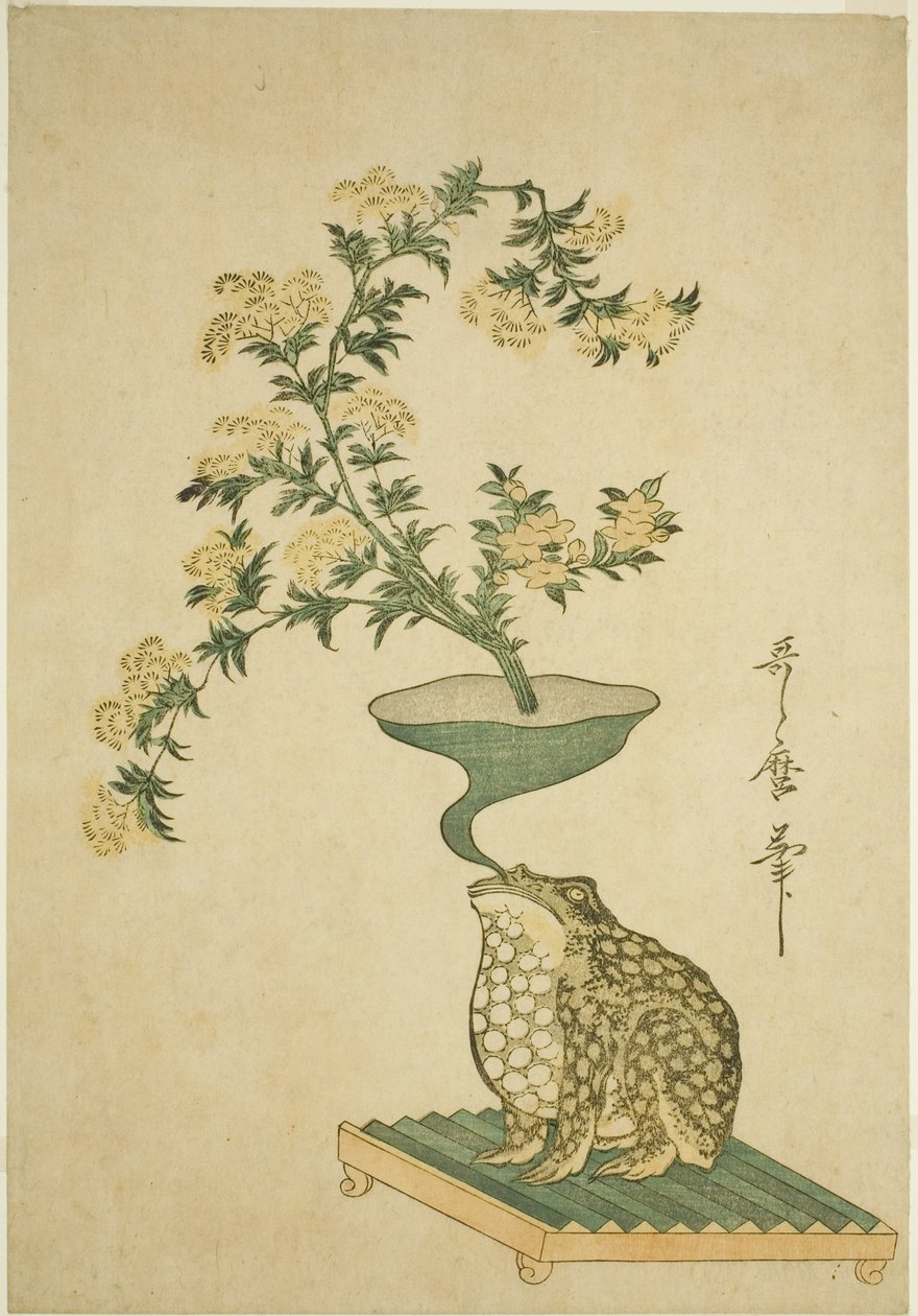 Kompozycja waleriany (Ominaeshi) i chińskich dzwonków (Kikyo) autorstwa Kitagawa Utamaro