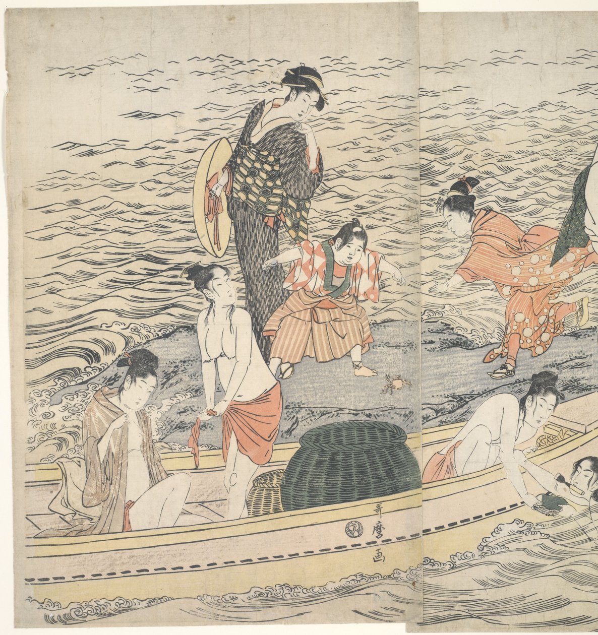 Awabi Shell Divers na Enoshimie autorstwa Kitagawa Utamaro