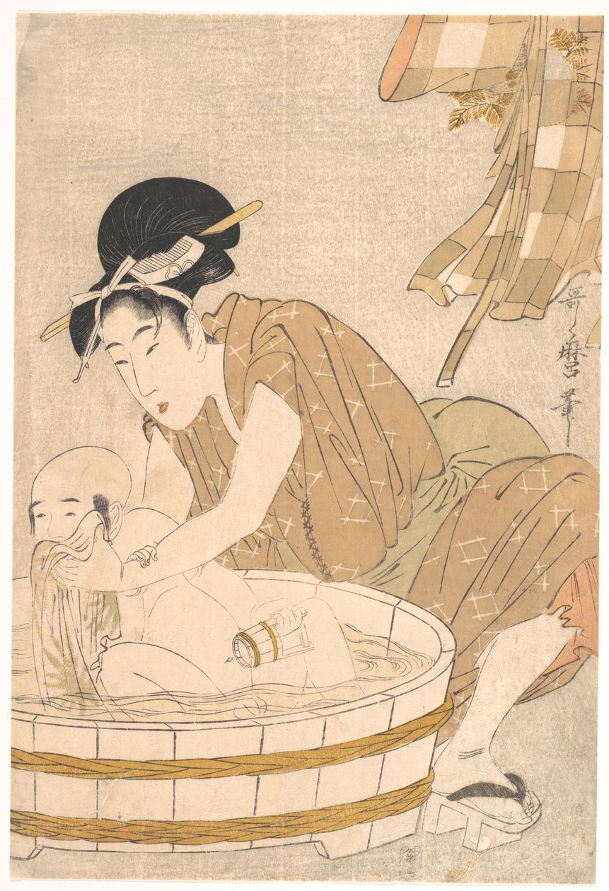 Czas kąpieli (Gyōzui) autorstwa Kitagawa Utamaro