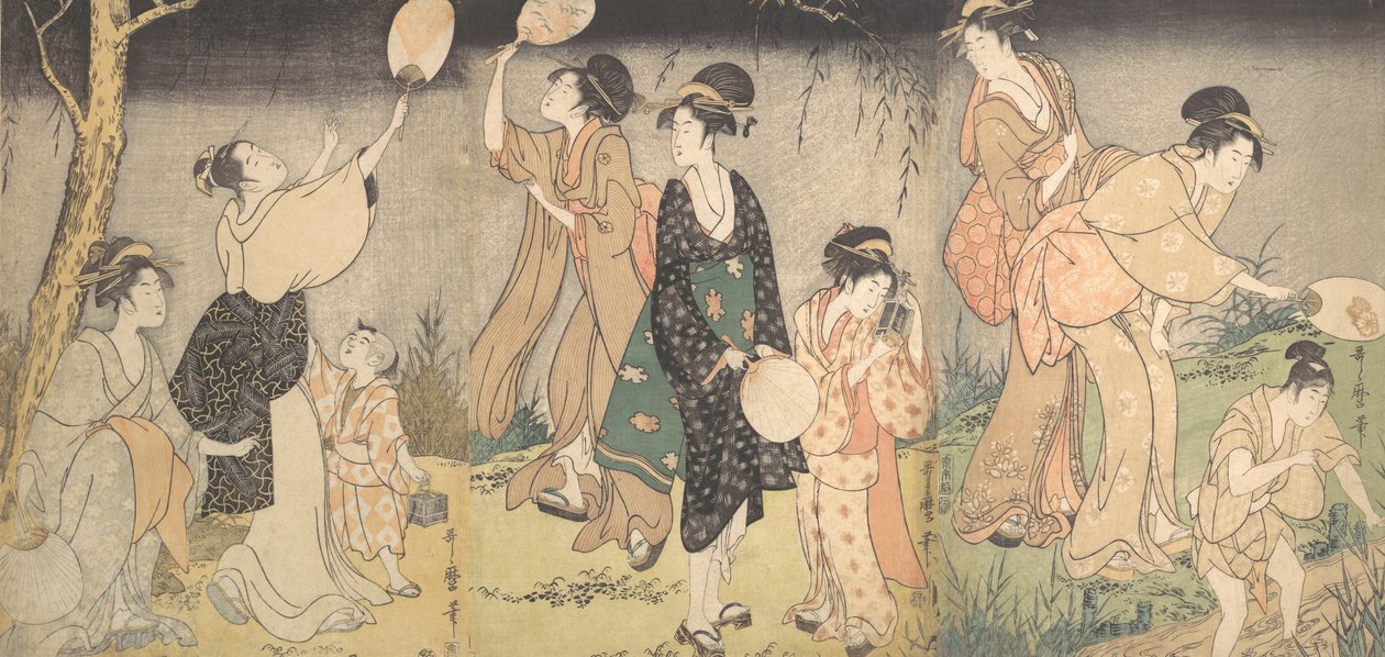 Catching fireflies Hotaru gari, ca. 1796-97. autorstwa Kitagawa Utamaro