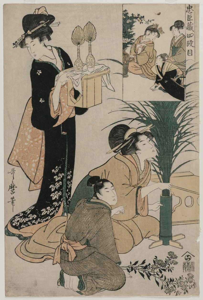Chushingura: Akt IV Magazynu Lojalności autorstwa Kitagawa Utamaro