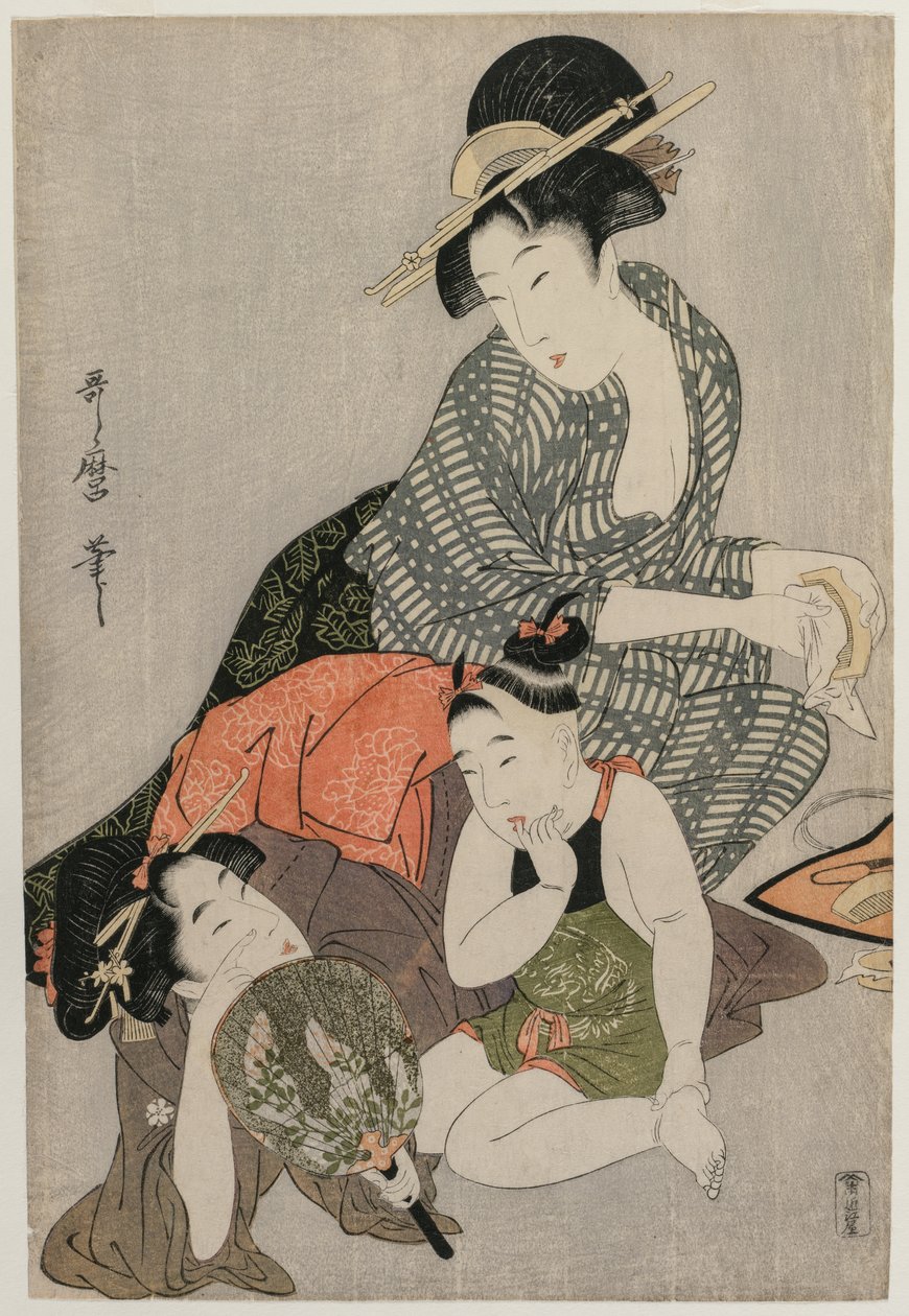 Grzebienie do czyszczenia autorstwa Kitagawa Utamaro