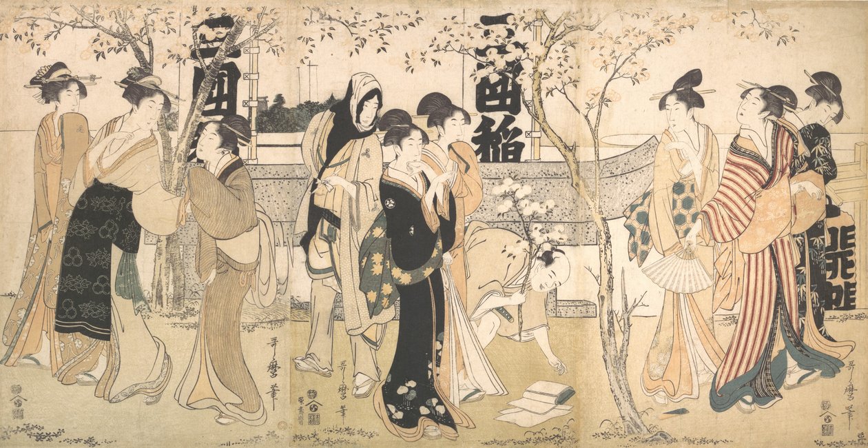 Smak meguri Shrine Smak meguri Shinto scale, 1799. autorstwa Kitagawa Utamaro