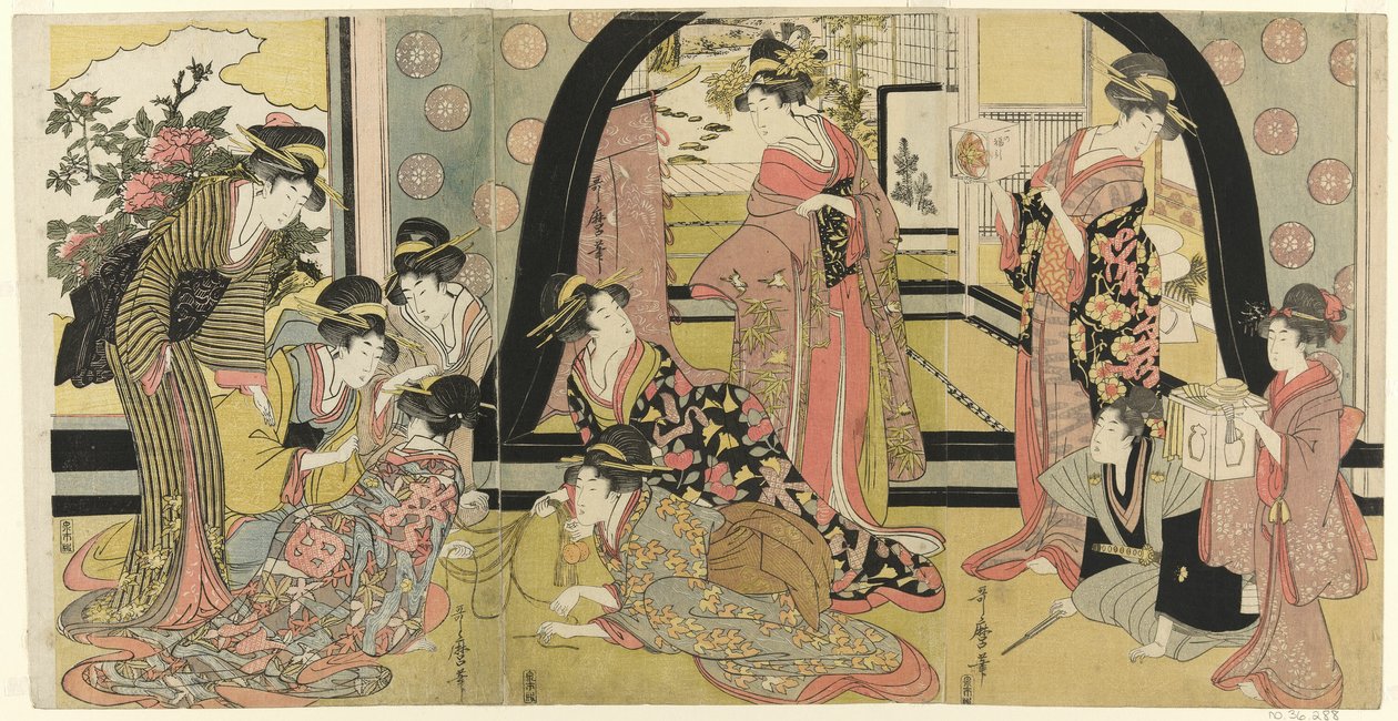 Losowanie nagród (ho biki) autorstwa Kitagawa Utamaro