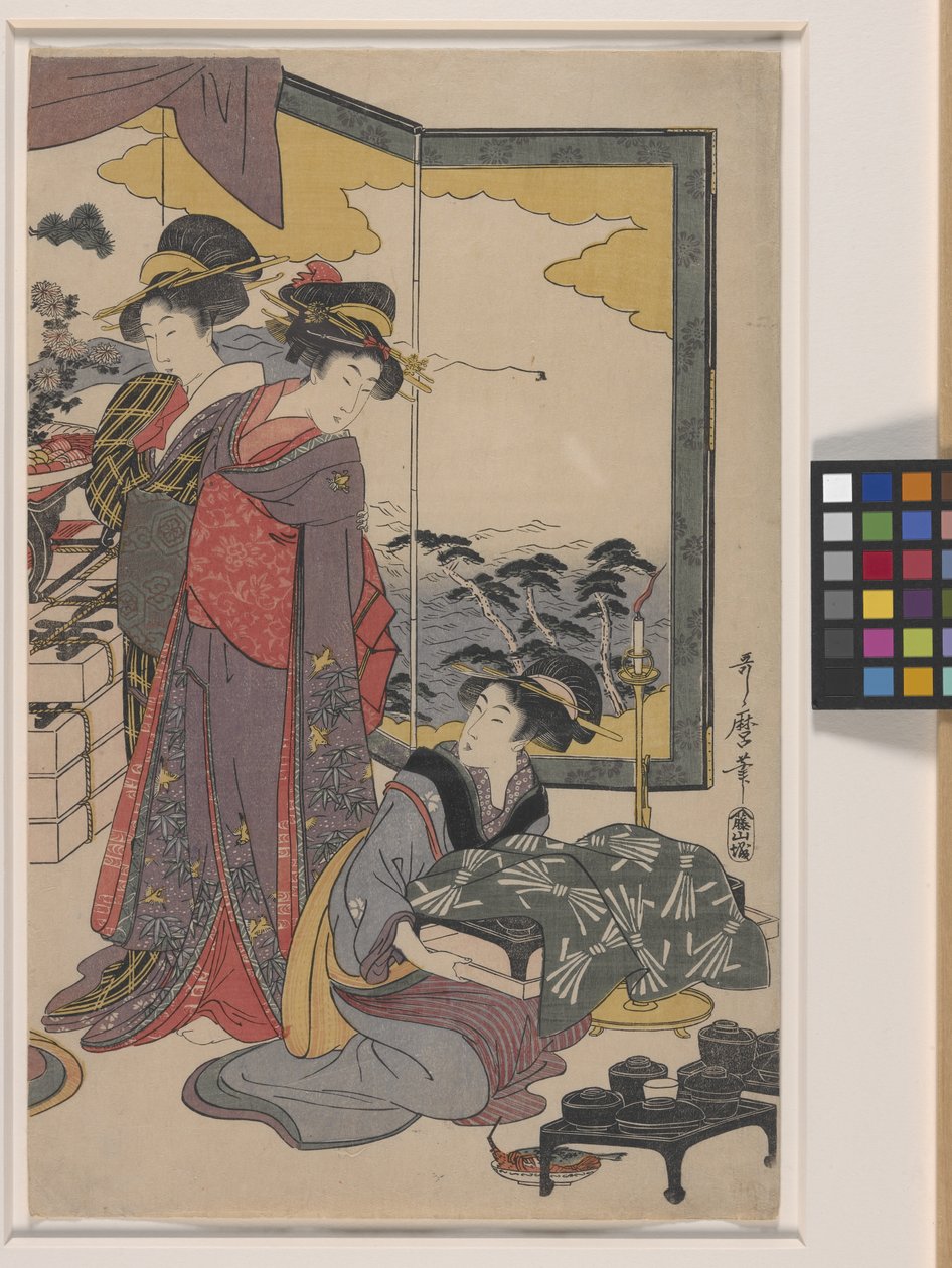 Festiwal Ebisu (drzeworyt kolorowy) autorstwa Kitagawa Utamaro