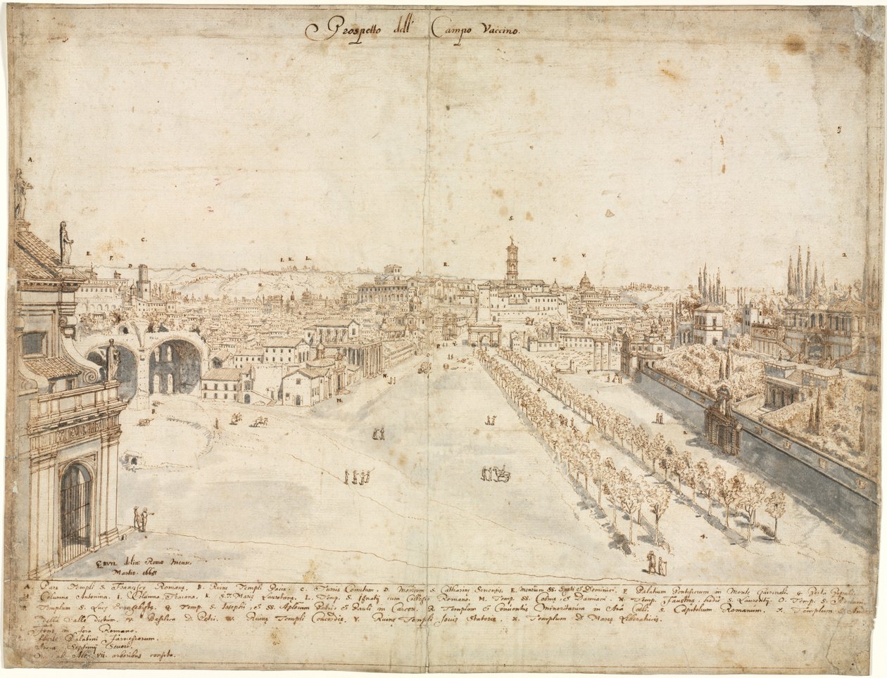 Osiemnaście widoków Rzymu: Campo Vaccino (Forum Rzymskie) autorstwa Kitagawa Utamaro