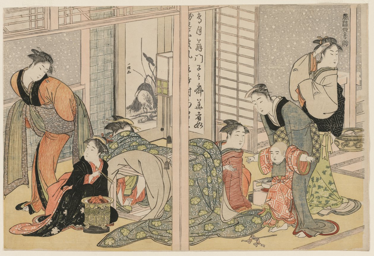 Eleganckie przyjemności czterech pór roku 1782. autorstwa Kitagawa Utamaro