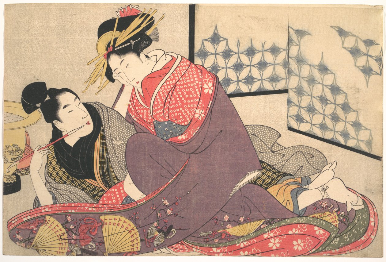 Grafika erotyczna autorstwa Kitagawa Utamaro