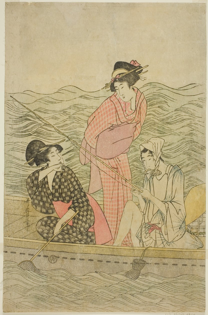 Wycieczka wędkarska autorstwa Kitagawa Utamaro