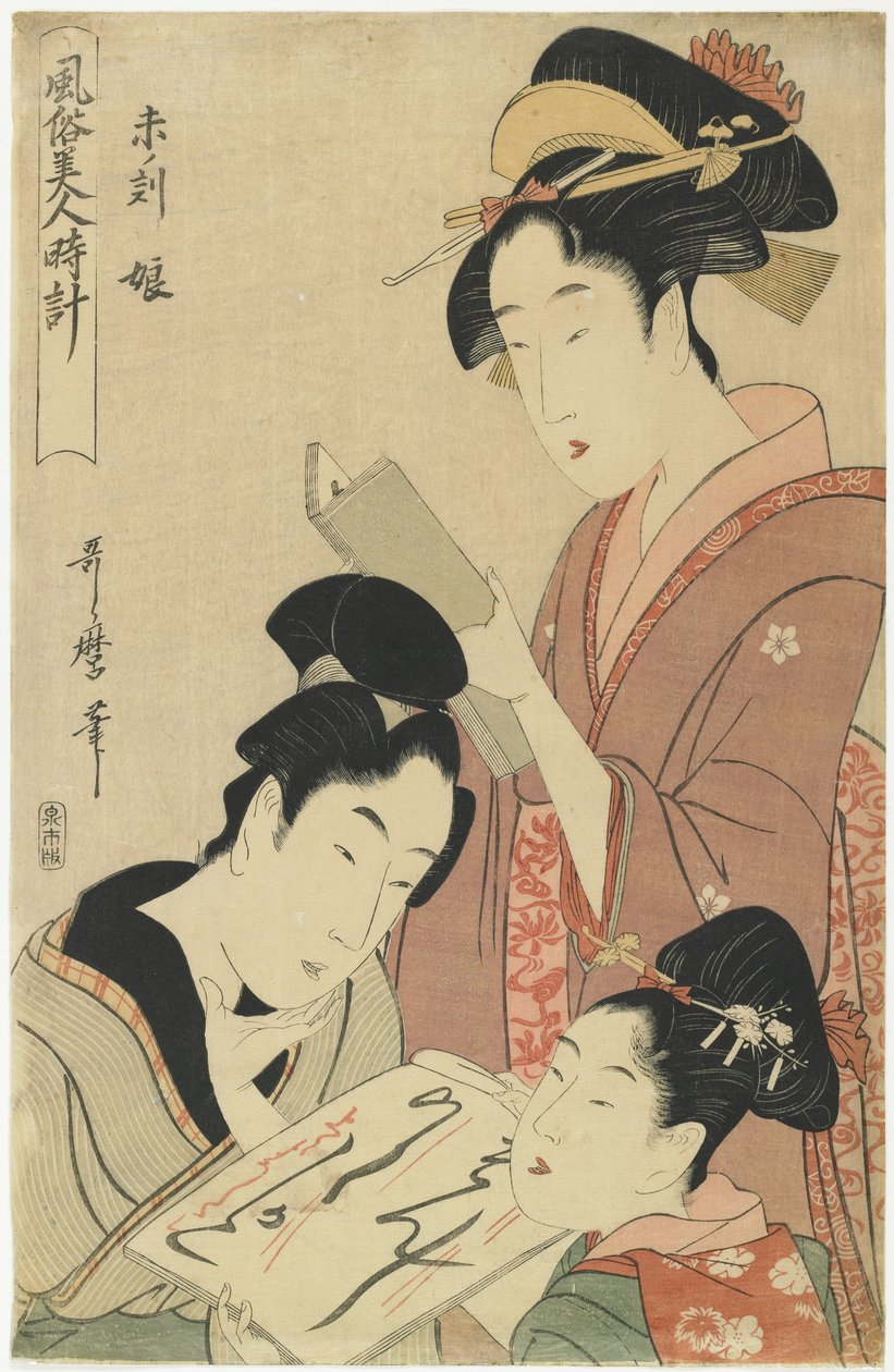 Godzina Barana, młode dziewczyny, 1798-1799 autorstwa Kitagawa Utamaro