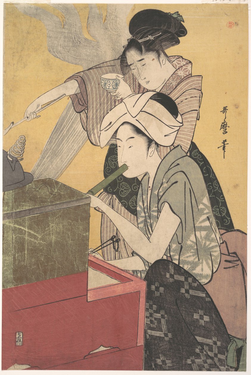 W kuchni autorstwa Kitagawa Utamaro