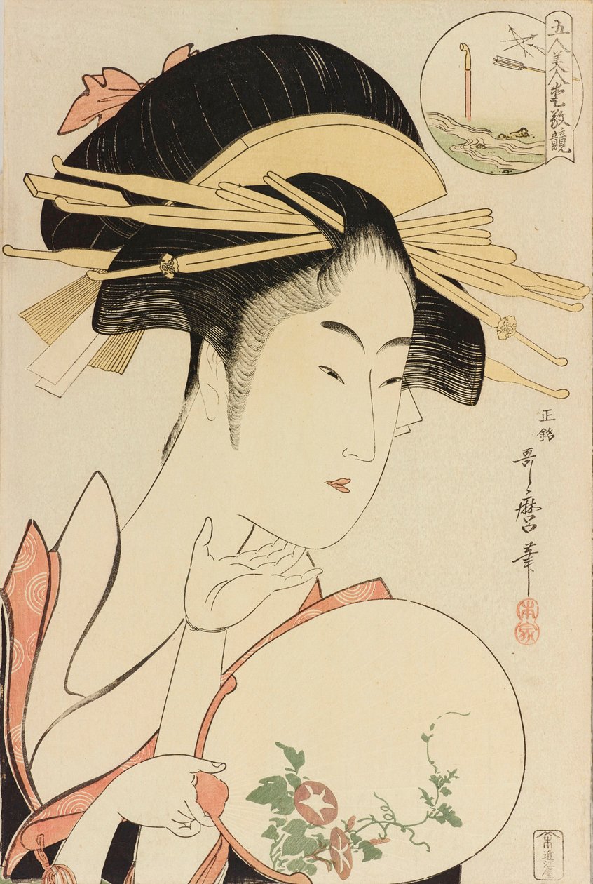Kisegawa z Matsubaya, z cyklu Porównywanie uroków pięciu piękności, ok. 1900. 1795. autorstwa Kitagawa Utamaro
