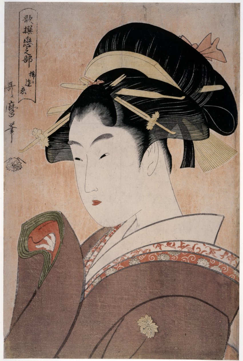 Miłość, która rzadko się spotyka, z cyklu Antologia wierszy: Sekcja miłości, 1793-1794 autorstwa Kitagawa Utamaro