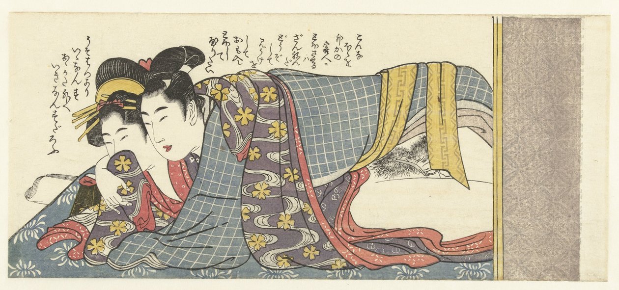 kochająca para autorstwa Kitagawa Utamaro