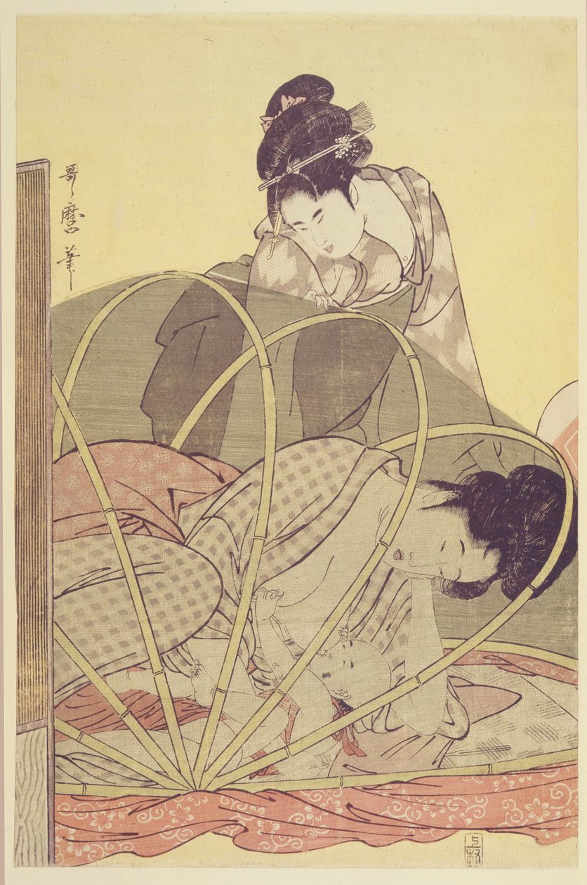 Matka karmiąca dziecko pod moskitierą, ok. 1930 r. 1795 autorstwa Kitagawa Utamaro