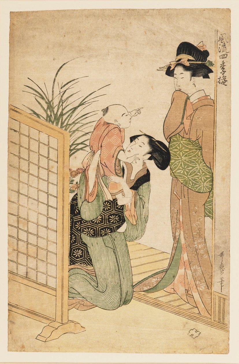 Matka, dziecko i pielęgniarka, ok. 1800 autorstwa Kitagawa Utamaro