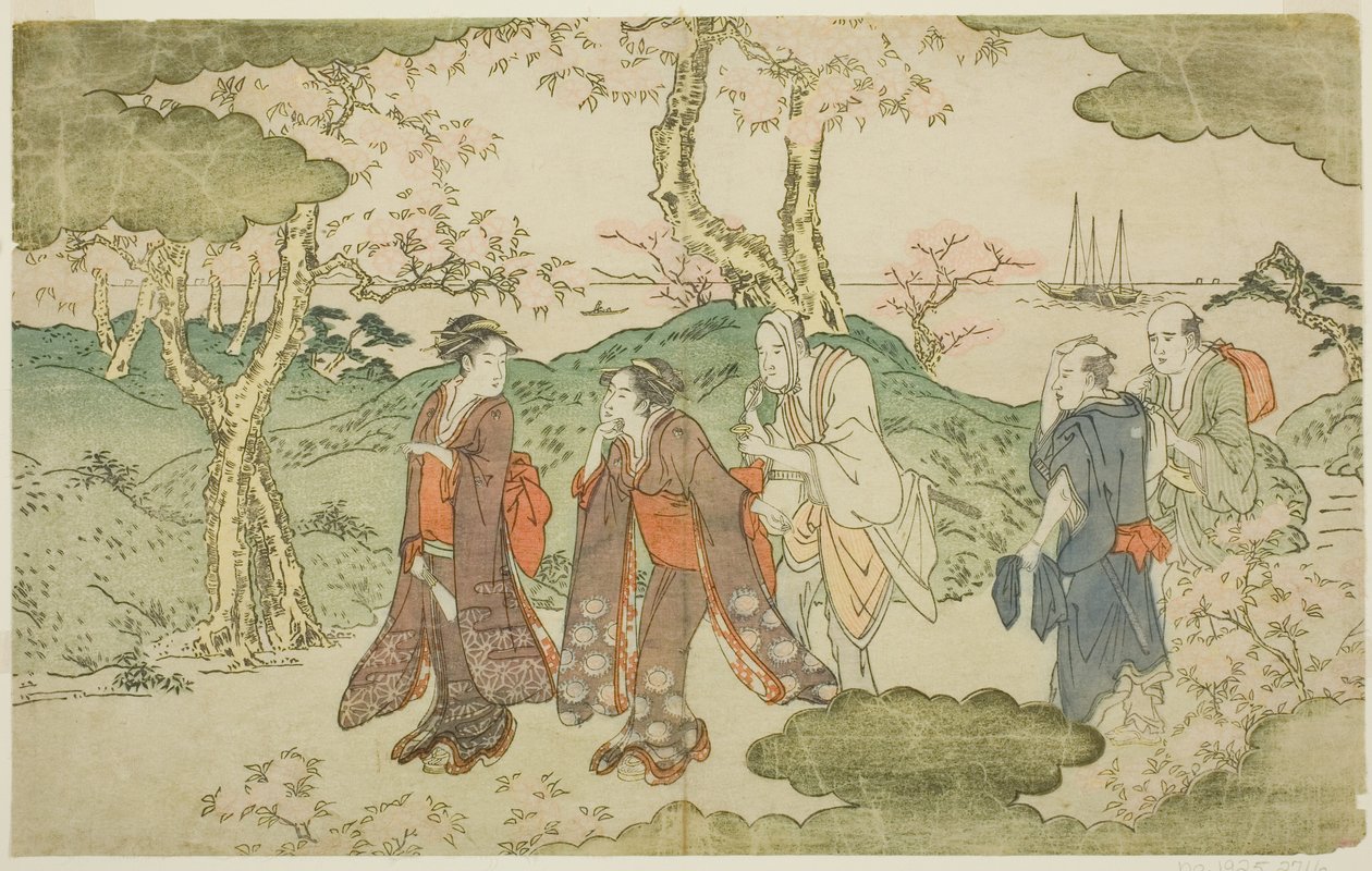 Góra Goten, z ilustrowanej książki „Posąg Fugen (Fugen-zo)” autorstwa Kitagawa Utamaro