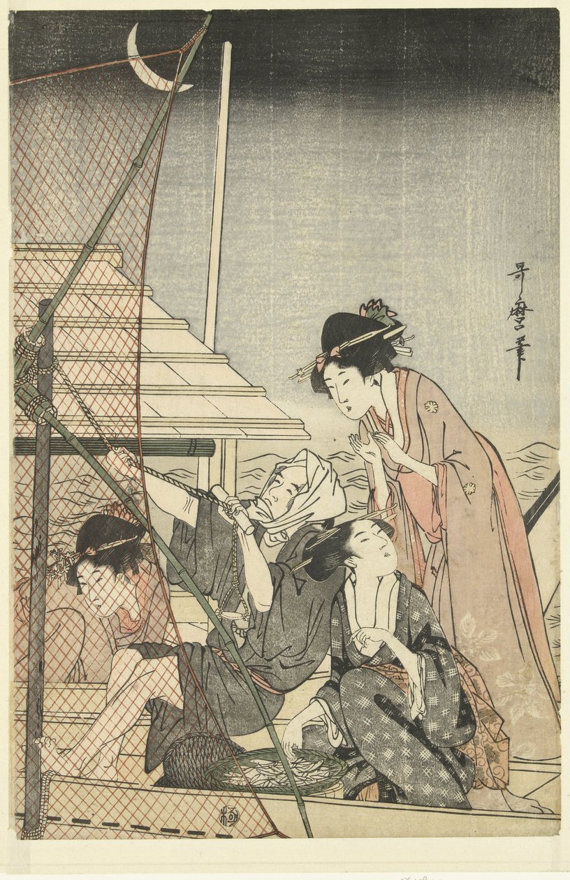 Wędkarstwo nocne autorstwa Kitagawa Utamaro