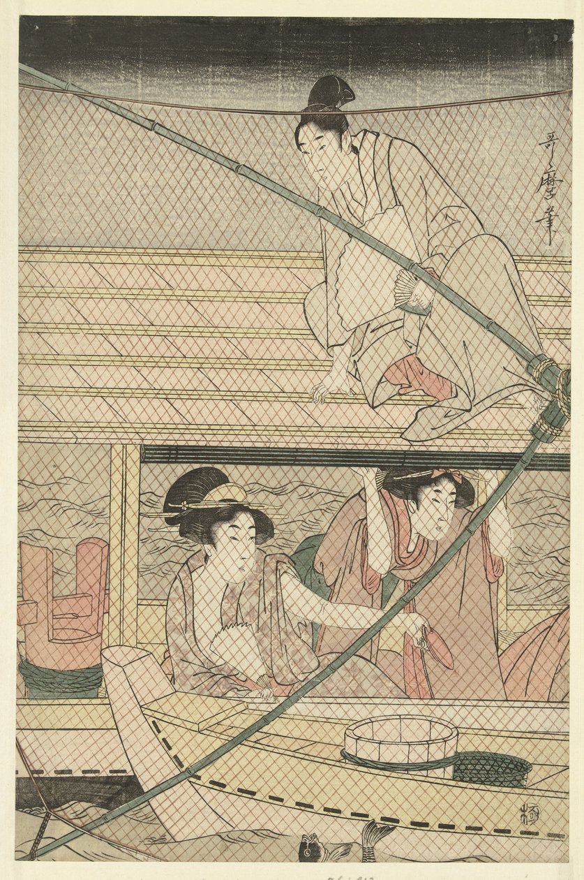 Wędkarstwo nocne autorstwa Kitagawa Utamaro