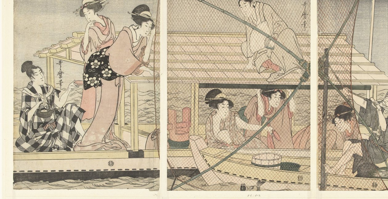 Wędkarstwo nocne autorstwa Kitagawa Utamaro