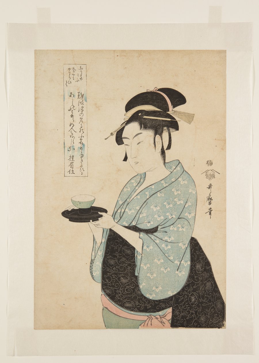 Naniwaya Okita (kolorowy drzeworyt) autorstwa Kitagawa Utamaro