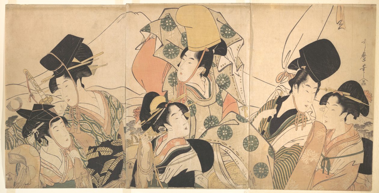 Podróż Narihiry na Wschód autorstwa Kitagawa Utamaro