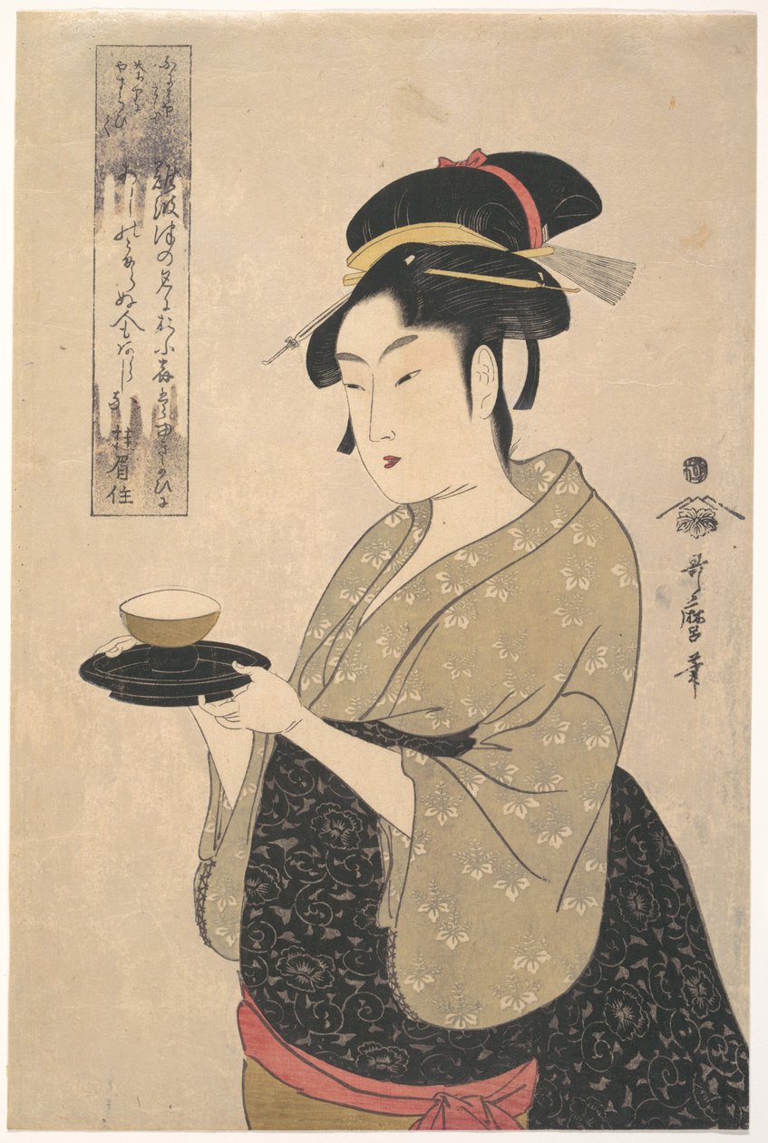 Okita z herbaciarni Naniwa-ya autorstwa Kitagawa Utamaro