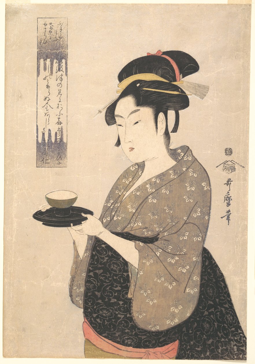 Okita z herbaciarni Naniwaya autorstwa Kitagawa Utamaro