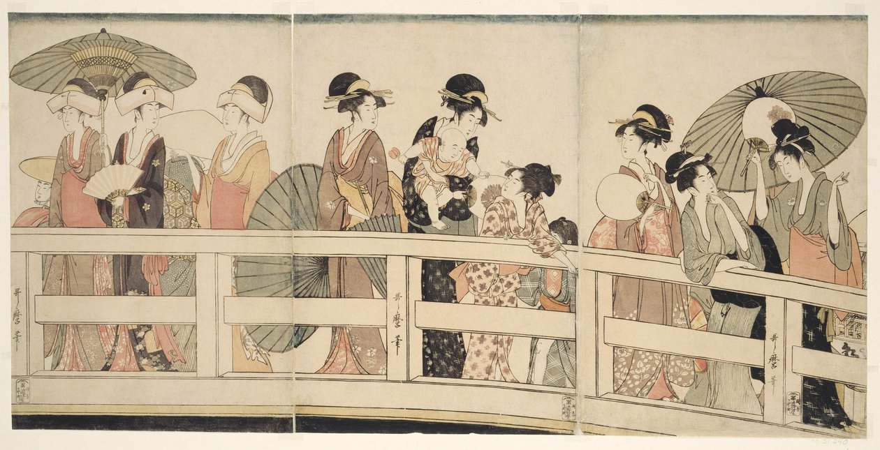 Na górze i pod mostem Ryogoku autorstwa Kitagawa Utamaro