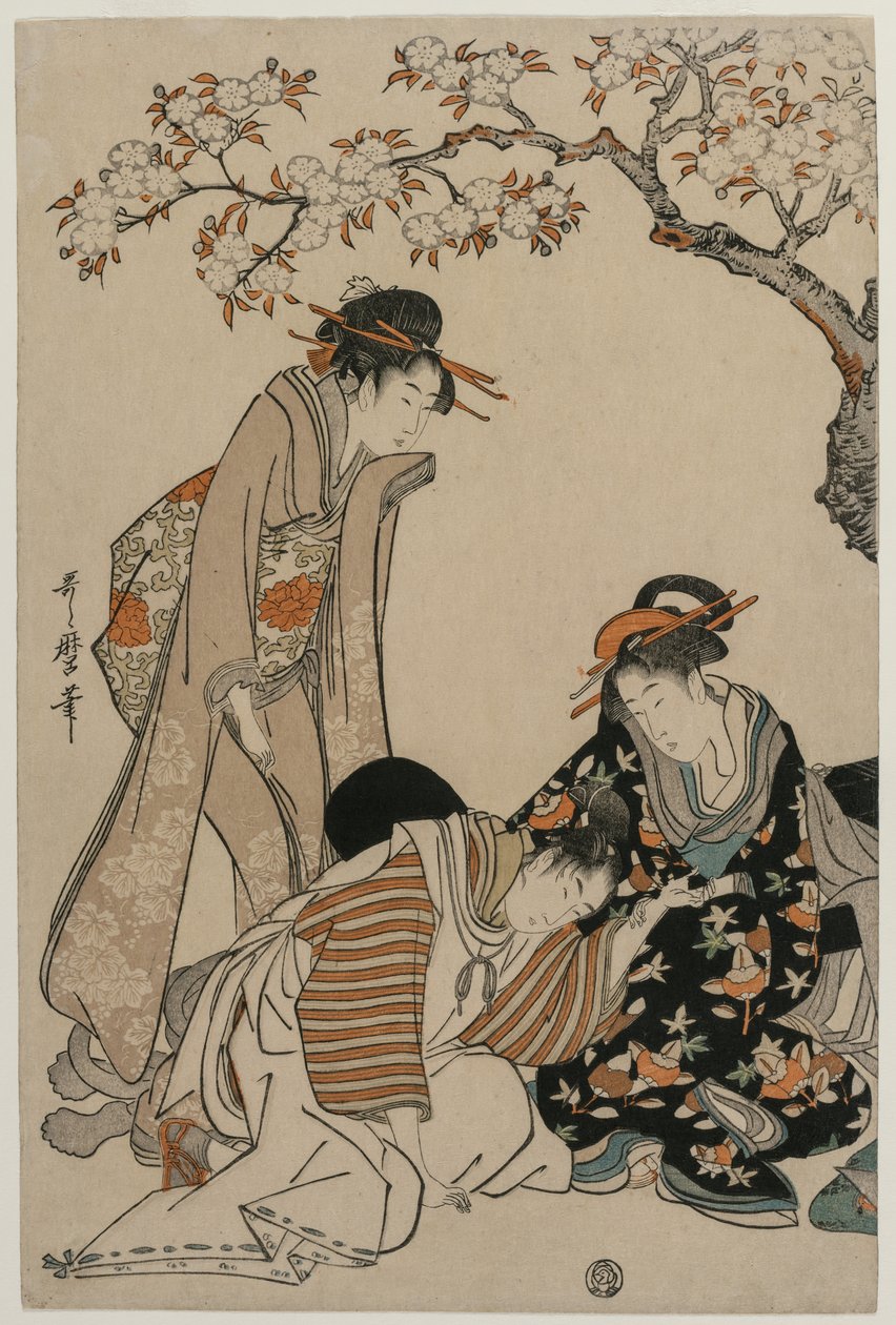 Parodia cesarskiej sceny karetki autorstwa Kitagawa Utamaro