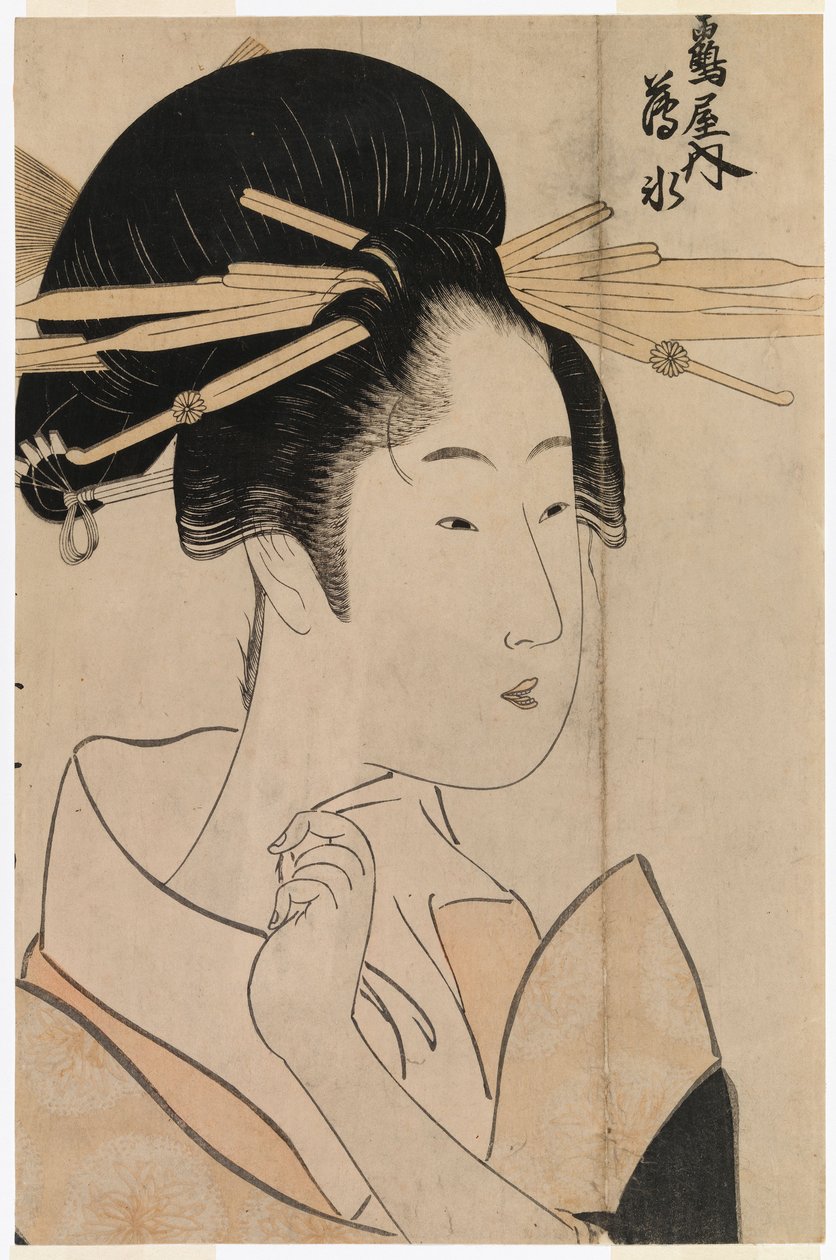 Portret gejszy z herbaciarni Uyo autorstwa Kitagawa Utamaro