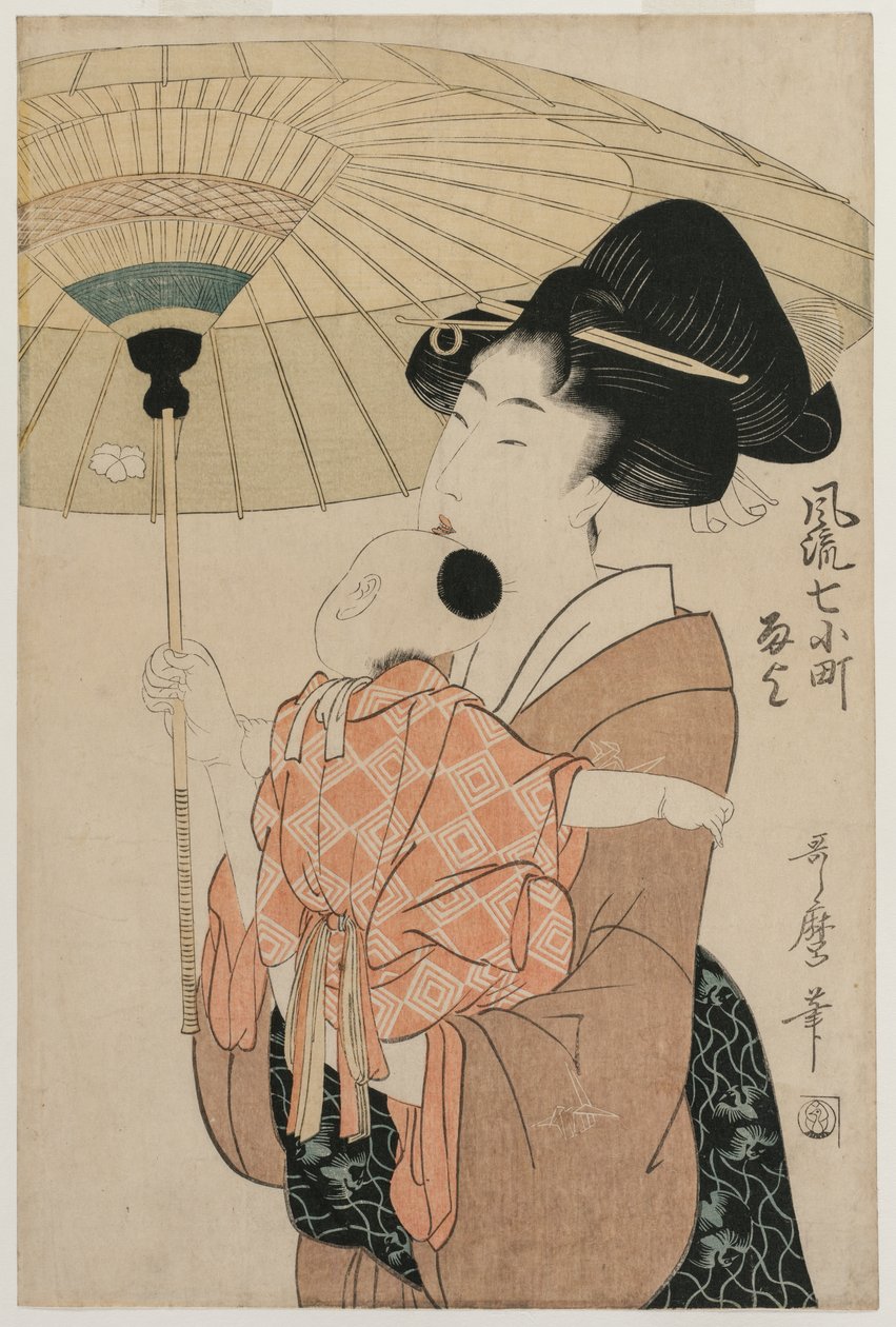 Modlitwy o deszcz, z serii Siedem eleganckich Komachi autorstwa Kitagawa Utamaro