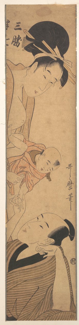 Sankatsu und Hanshichi autorstwa Kitagawa Utamaro