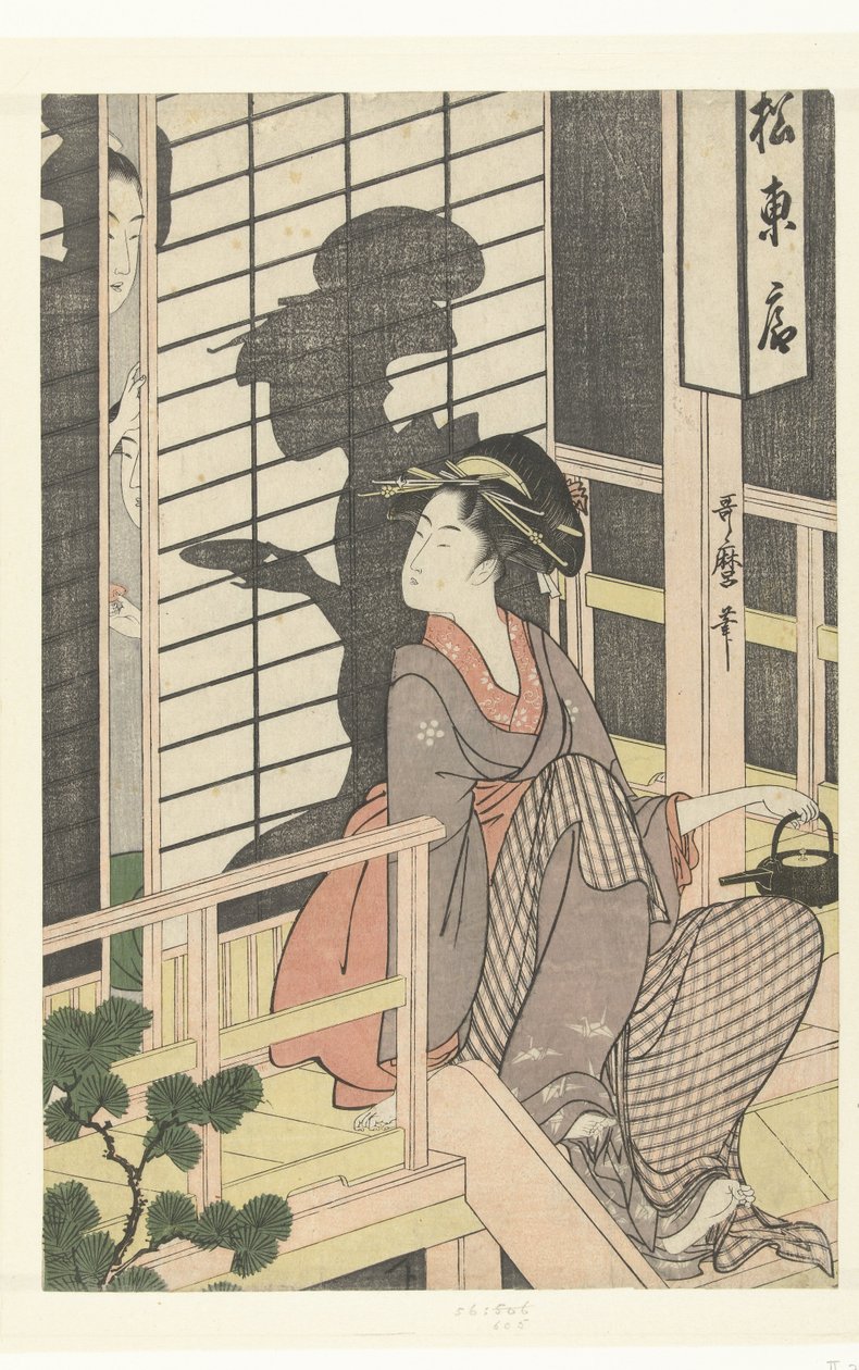 Kelnerka herbaciarni Matsu Higashiya autorstwa Kitagawa Utamaro