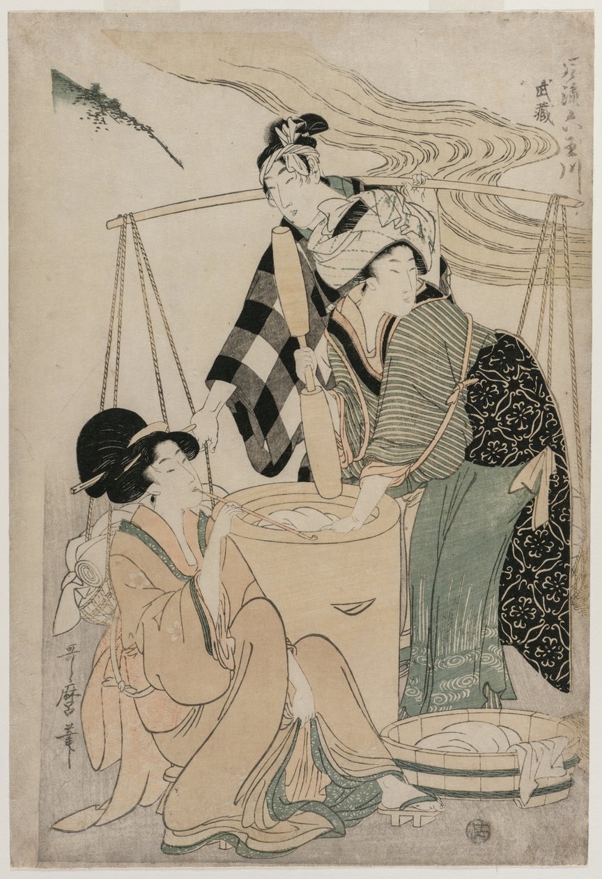 Prowincja Settsu z serii Fashionable Six Jewel Rivers Furyu Mu Tamagawa, ok. 1900 1804. autorstwa Kitagawa Utamaro