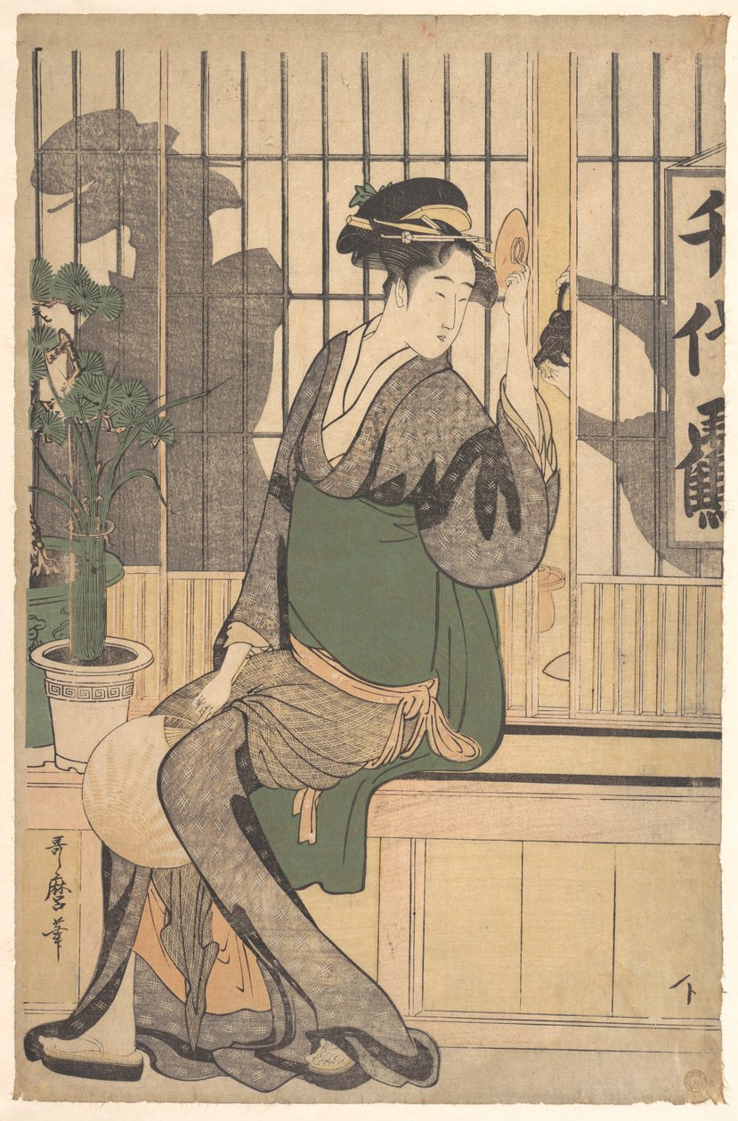 Cienie na shoji autorstwa Kitagawa Utamaro