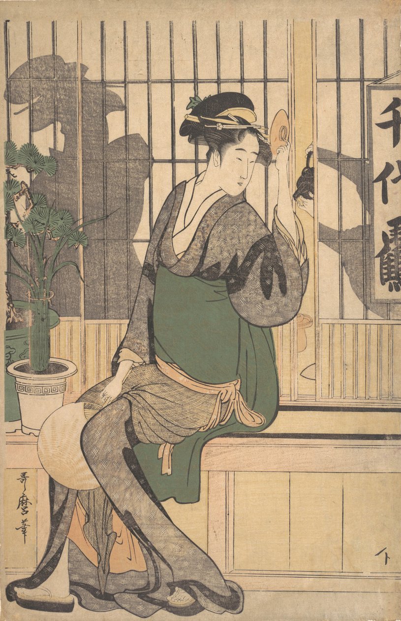 Cienie na Shoji, 1790. autorstwa Kitagawa Utamaro